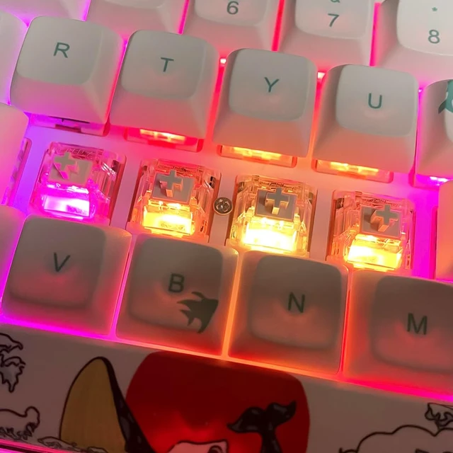 Alt view image 4 of 6 - Gateron G White Pro 3.0 Switches,5-Pin Pre Lubed RGB SMD Linear Switches for MX Gaming Mechanical Keyboard (G Pro 3.0,White,72PCS)