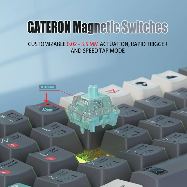 Alt view image 3 of 7 - KY67 Pro Gaming Keyboard, 65% RGB Hall Effect Keyboard, 67 Keys with Gateron Magnetic Switches, Rapid Trigger, Adjustable Actuation