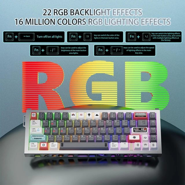 Alt view image 5 of 7 - KY67 Pro Gaming Keyboard, 65% RGB Hall Effect Keyboard, 67 Keys with Gateron Magnetic Switches, Rapid Trigger, Adjustable Actuation