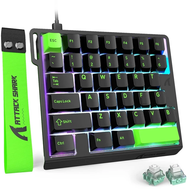 Main image of Attack Shark M36 HE One-Handed Wired Hall Effect Keyboard, 8K Polling & 0.125ms, Adjustable Trigger, Hot-Swappab, PBT Keycap, RGB, Web Driver Support, Gaming Keyboard for PC/Gamer Black