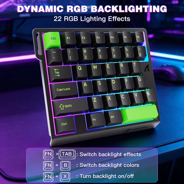 Alt view image 4 of 7 - Attack Shark M36 HE One-Handed Wired Hall Effect Keyboard, 8K Polling & 0.125ms, Adjustable Trigger, Hot-Swappab, PBT Keycap, RGB, Web Driver Support, Gaming Keyboard for PC/Gamer Black