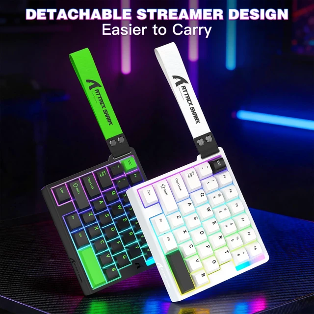 Alt view image 6 of 7 - Attack Shark M36 HE One-Handed Wired Hall Effect Keyboard, 8K Polling & 0.125ms, Adjustable Trigger, Hot-Swappab, PBT Keycap, RGB, Web Driver Support, Gaming Keyboard for PC/Gamer Black