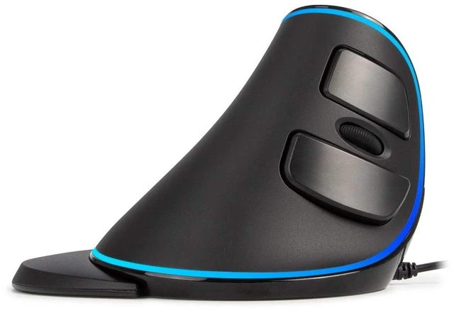 Main image of Wired Ergonomic Vertical Mouse,Blue Backlit, for Large Hands (M618PU) | Up to 12800 DPI, Removable Wrist Rest, 6 Programmable Buttons, Silent Click, Compatible with Laptop/PC (Wired)