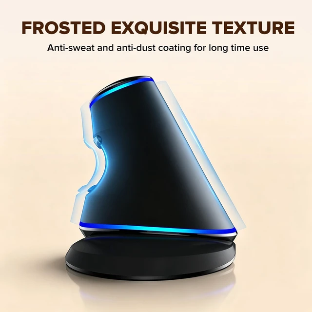 Alt view image 6 of 7 - Wired Ergonomic Vertical Mouse,Blue Backlit, for Large Hands (M618PU) | Up to 12800 DPI, Removable Wrist Rest, 6 Programmable Buttons, Silent Click, Compatible with Laptop/PC (Wired)