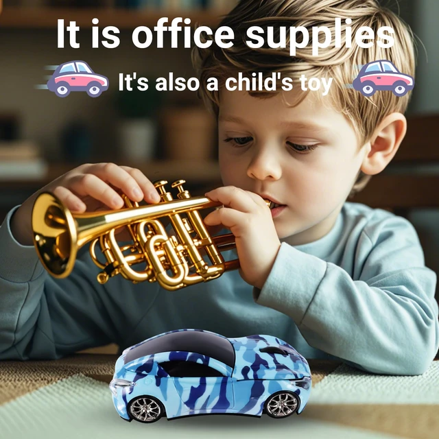 Alt view image 4 of 6 - Space Wireless Car Mouse with LED Headlights, 2.4G Unique Car Mouse for Kids, 1600 DPI Cute Gaming Mouse for Laptop PC Computer - Navy Blue