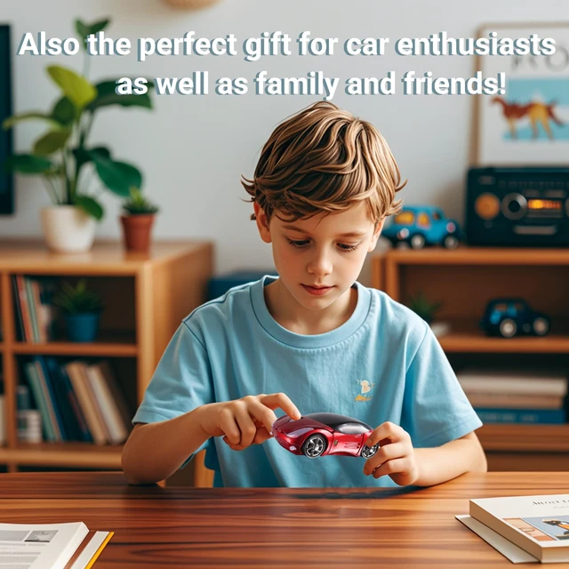Alt view image 5 of 7 - Space Wireless 3D Sports Car Shape Ergonomic Optical Mini Mouse for Kids & Laptop PC with Case (Red)