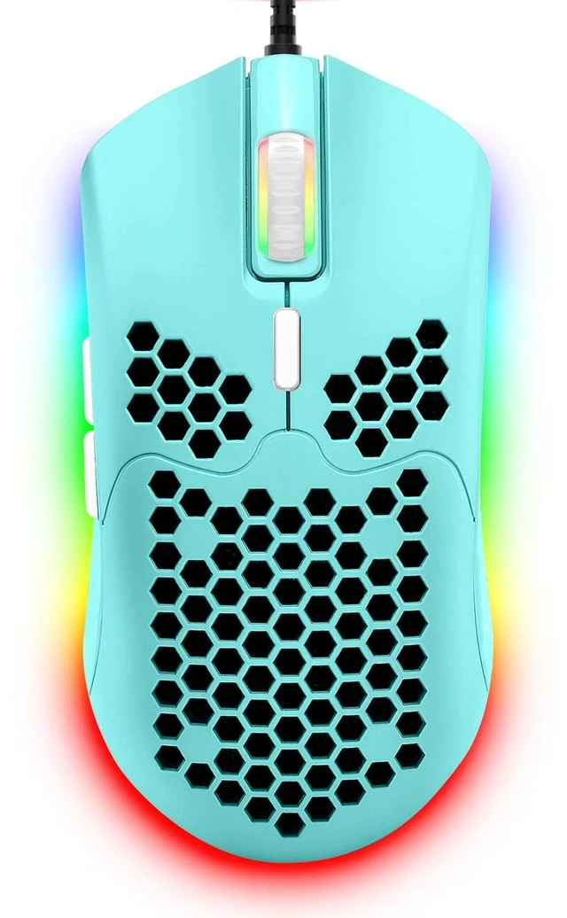 Main image of Wired Lightweight Gaming Mouse,6 RGB Backlit Mouse with 7 Buttons Programmable Driver,6400DPI Computer Mouse,Ultralight Honeycomb Shell Ultraweave Cable for PC Gamers,PS4(Green)