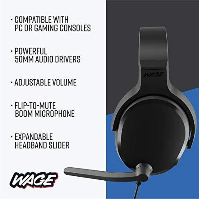 Alt view image 4 of 5 - Universal Wired Gaming Headset - Black/Blue (WMANY-N116)