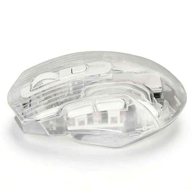 Main image of Transparent Gaming Mouse, 3-Mode (USB/2.4G/Bluetooth) Wireless RGB Mouse with 5 Adjustable DPI (1200-3600), 7 Silent s, for PC, Laptop, Tablet, Smart TV - White