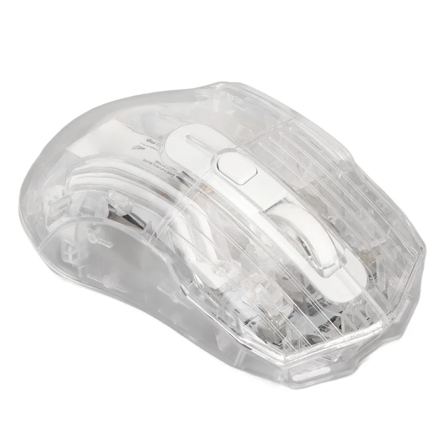 Alt view image 5 of 7 - Transparent Gaming Mouse, 3-Mode (USB/2.4G/Bluetooth) Wireless RGB Mouse with 5 Adjustable DPI (1200-3600), 7 Silent s, for PC, Laptop, Tablet, Smart TV - White