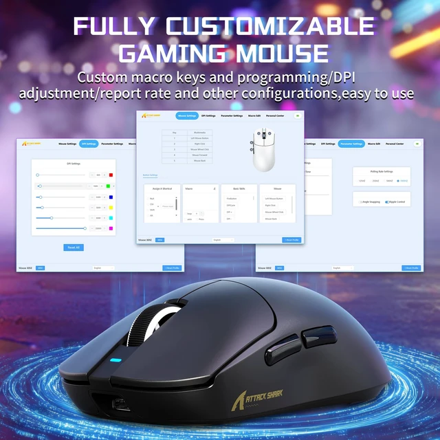 Alt view image 6 of 7 - X8 SE Tri-Mode Wireless Gaming Mouse Ergonomic 59g Lightweight | PAW3311 Optical Sensor Adjustable 25000 DPI 2.4G/Bluetooth/USB-C Wired 500mAH Battery 5 Programmable Buttons for PC/Mac-Black
