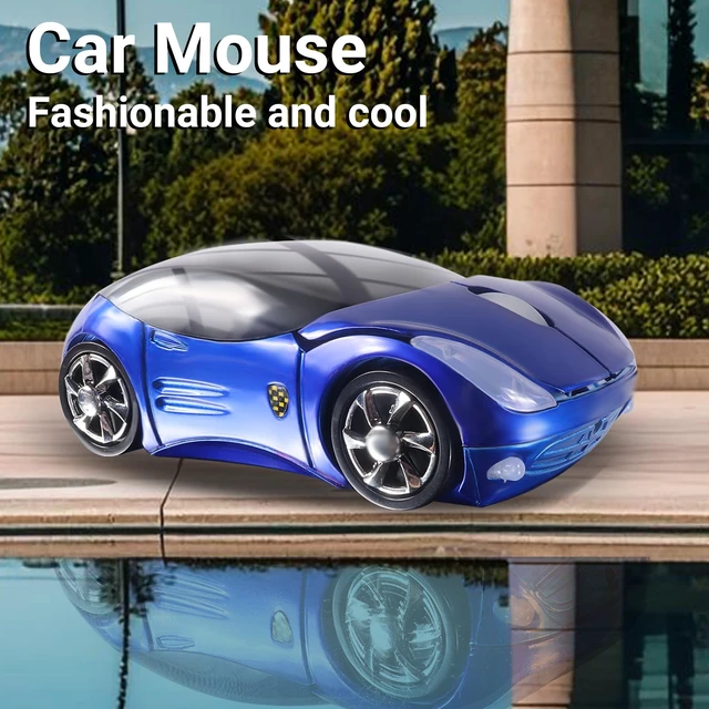 Alt view image 3 of 7 - Space Wireless 3D Sports Car Shape Ergonomic Optical Mouse, Mini for Kids, Computer Mouse for Laptop PC with Case (Blue)