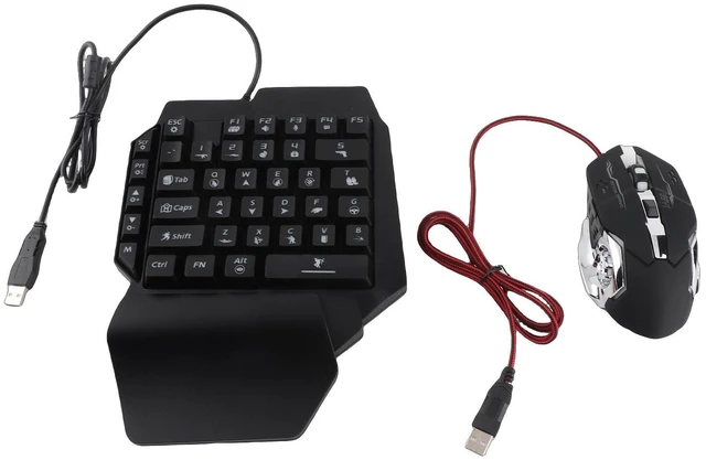 Main image of Handed RGB Gaming Keyboard and Backlit Mouse Combo, USB Wired Half Hand Gaming Keyboard with Converter for PC Games, Compact Gaming Keyboard Mouse Set for Computer Laptop