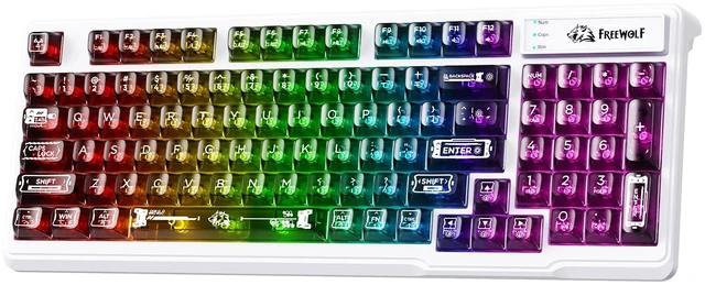 Main image of M95 Transparent Membrane Keyboard with Clear Keycap,Wired Gaming Keyboard with RGB Backlit, 94 Silent Keys with Mechanical Feeling,26-Key Anti-ghosting,for Mac/Windows -Black