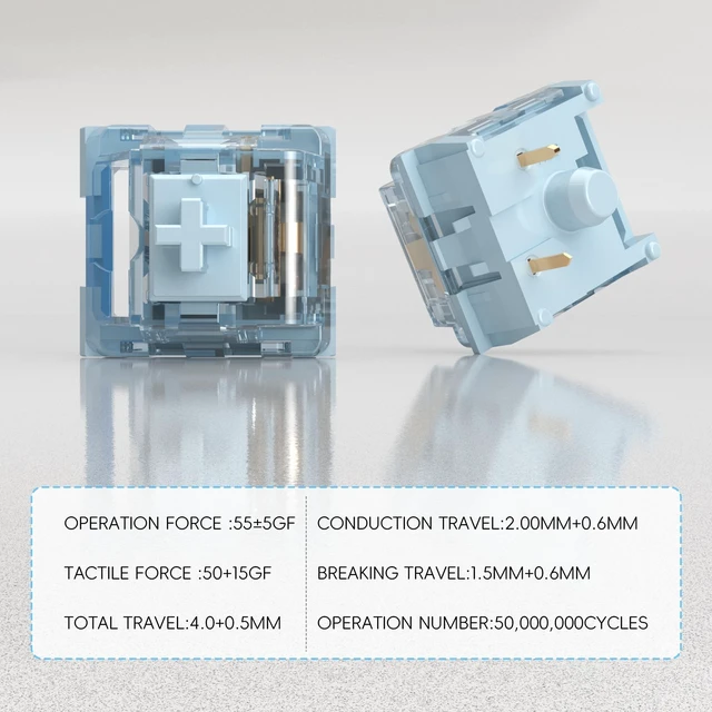 Alt view image 2 of 6 - ZhouWang Dreamlike Blue Switch,3 Pin Replacement Pre-Lubricated Dustproof Clicky Keyboards Switch,Suitable clickers for 3D Prints and MX Mechanical Keyboard108Pcs