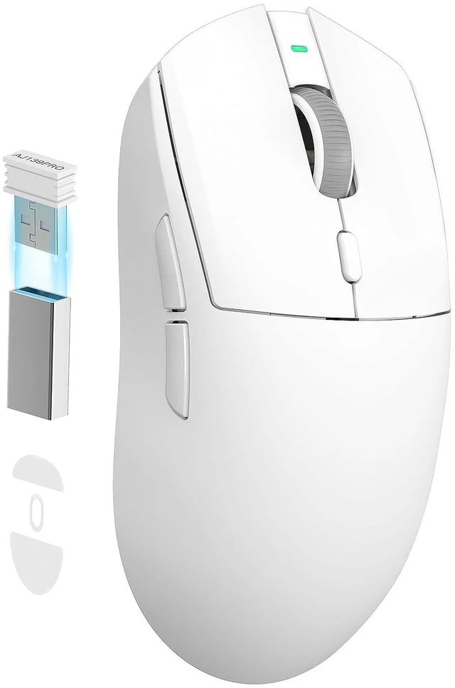 Main image of AJ139 G Pro 59g Ultralight Dual Mode Wireless Gaming Mouse(White) | Type C Wired/2.4Ghz USB Receiver,26000DPI,Programmable,6 Button,Ergonomic Symmetric,Rechargeable for PS4 Xbox PC Mac Gamer