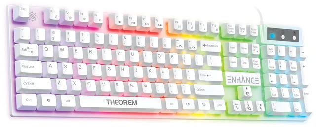Main image of Power Enhance Theorem 3 Hybrid Mecha-Membrane RGB Gaming Keyboard - White