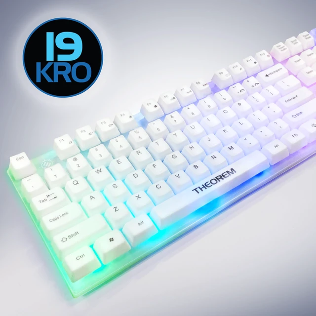 Alt view image 6 of 7 - Power Enhance Theorem 3 Hybrid Mecha-Membrane RGB Gaming Keyboard - White