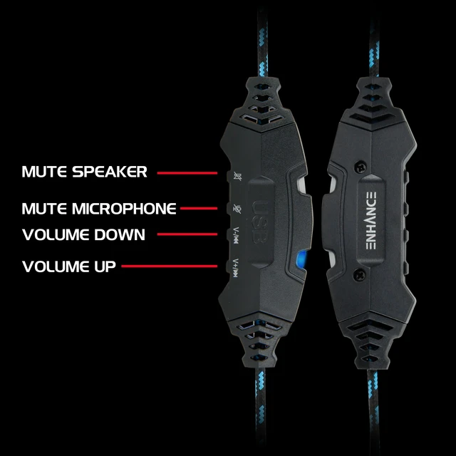 Alt view image 6 of 7 - PC Gaming Headset for PS4 & Computer with 7.1 Surround Sound - Voltaic PRO Esports Computer Headphones with Microphone, LED Light, in-Line Controls - Great for PUBG, Fortnite & More