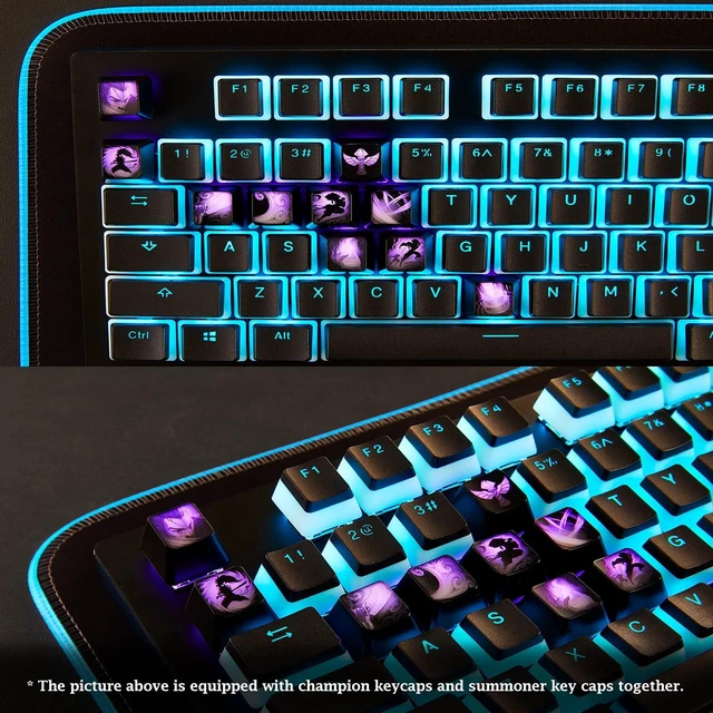 Alt view image 4 of 7 - of Legends Custom Keycaps (Champion Talon) - Laser Engraved with Each Champion's Portrait, Passive, and Skills. Fit with Any Mechanical Keyboard. League of Legends Gift for Gamers