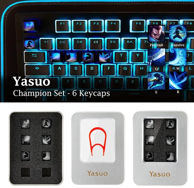 Alt view image 5 of 7 - of Legends Custom Keycaps (Champion Talon) - Laser Engraved with Each Champion's Portrait, Passive, and Skills. Fit with Any Mechanical Keyboard. League of Legends Gift for Gamers