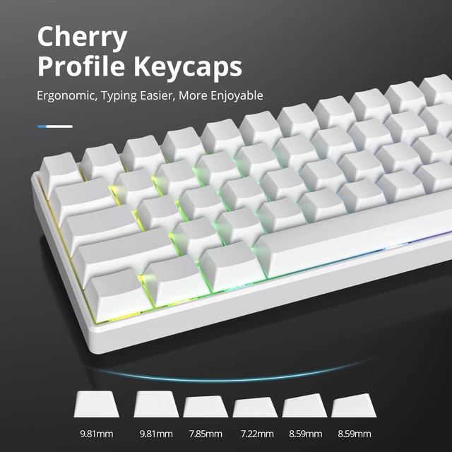 Alt view image 5 of 6 - 128 Key Blank Keycaps, Thick PBT, Custom Gaming Keycaps, Minimalist White Keycap for US/ISO Layout 60% 65% 75% Mechanical Keyboard(White)