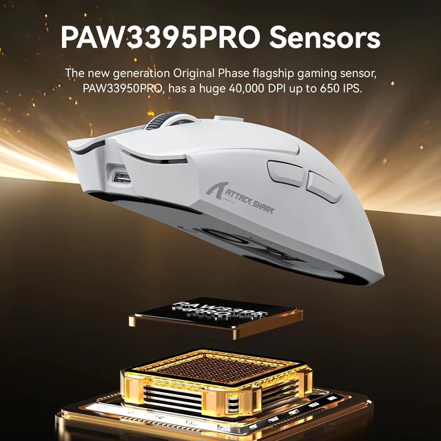 Alt view image 7 of 7 - X1 Superlight Wireless Gaming Mouse with RGB Magnetic Charging Dock, BT/2.4G Wireless/Wired Gaming Mouse, PAW3395PRO Gaming Sensor, 40000DPI, 53g Office Mice for PC/Mac/Win/Xbox (White)