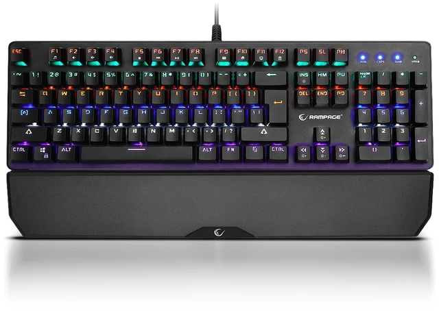 Main image of KB-R86 Umbra Mechanical Gaming Keyboard High-Performance Switches, 26-Key Anti-Ghosting, 12 Multia Keys, Wrist Rest, Durable ABS Compatible with PC, Laptop, Mac (Blue Switch)