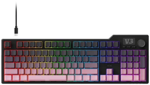 Main image of AK35I V3 104-Key Full Size Wired Gasket Mount Gaming Keyboard with Multimedia Buttons & Knob Control | Five Layer Pad | OEM Profile PBT Keycaps | White Backlit Custom Keyboard