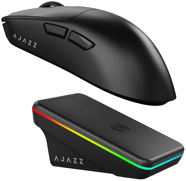 Main image of AJ200P MC 63g Ultra-Light Wireless Gaming Mouse, AI Voice Assistant | Tri-Mode 2.4G/Bluetooth/Wired, Magnetic RGB Dock, PAW3311 12000 DPI (Up to 24000), FPS Esports Office Productivity, Black
