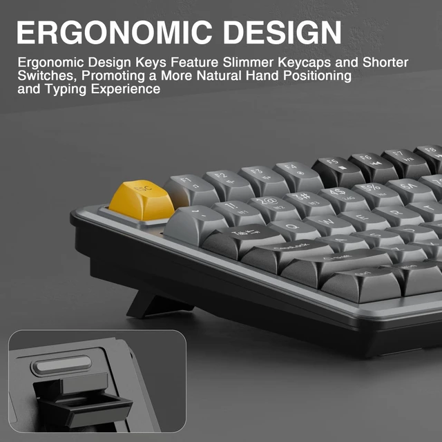 Alt view image 7 of 7 - SK90 75% Wireless Gaming Keyboard with Media Knob & Number Pad | Tri-Mode Connection Keyboard, BT5.0/2.4G/USB-C, RGB Backlit Cute Compact Silent Keys for Office&PC Mac Gaming 4000mAh Battery
