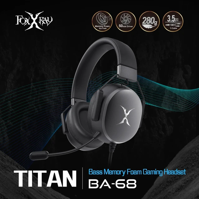 Alt view image 2 of 7 - BA-68 Gaming Headset for PC, PS4, PS5, Xbox, Lightweight Over-Ear Headphone with mic, 50MM Dynamic Drivers, 3.5mm Audio Jack, Soft Memory Foam Cushion, Removable Microphone