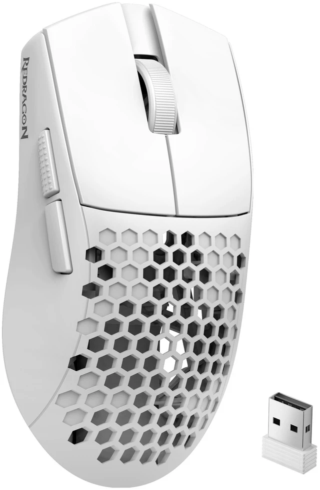Main image of M725 Honeycomb Shell Gaming Mouse Wireless Lightweight 49g -White | 8000 DPI Tri-Mode BT5.1/2.4GHz/Type-C Wired Gamer Mouse with 2 Side Buttons, Macro Programmable for PC/Mac/Laptop