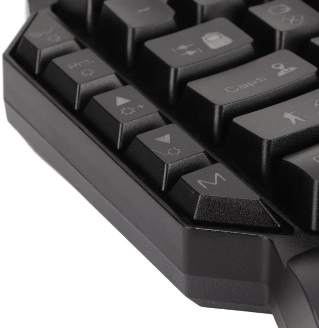 Alt view image 2 of 7 - One Handed Gaming Keyboard, 39 Keys Luminous Professional Gaming Keyboard USB Wired Single Hand Mechanical Keyboard with Wrist Rest for PC Gaming