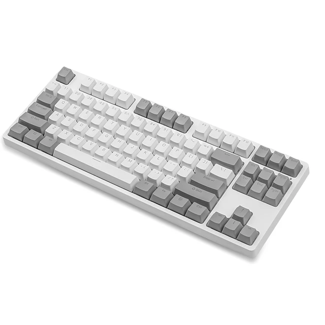 Alt view image 7 of 7 - Balls Keycaps PBT Backlit Cherry MX Keyset Shine Through OEM Profile | White and Gray Doubleshot PBT Keycaps Compatible with US Layout 61 68 75 84 87 96 98 104 108 MX Switches Mechanical Keyboards