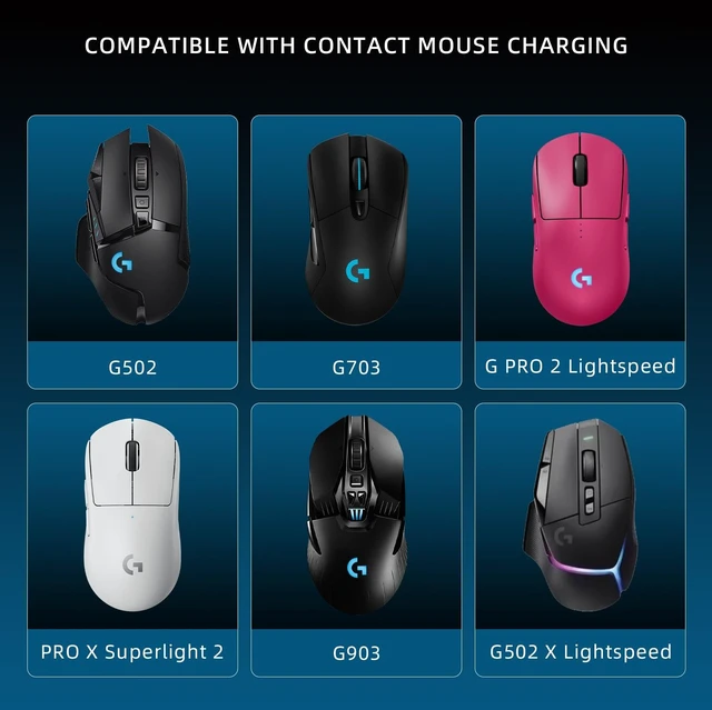 Alt view image 2 of 7 - Charging Dock with RGB Lighting | Compatible with Logitech G Pro X Superlight 5/4/3/2/1, G502, G502X, G703, G903, G403 (Pink)