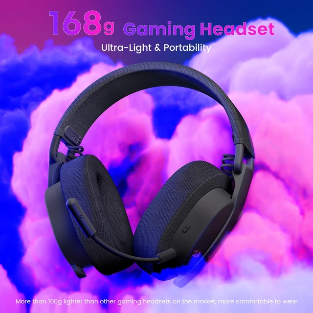 Alt view image 4 of 7 - H888 Wireless Gaming Headset with 7.1 Surround Sound, Tri-Mode Gaming Headphones, 168G Lightweight Design - Detachable Mic - 40MM Driver Soft Memory Foam Padding Gamer Headset for PC, Black