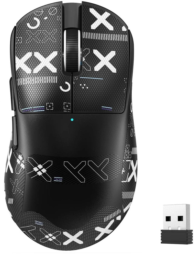 Main image of Magic-Refiner X2 Wireless Gaming Mouse, Tri-Mode 2.4G/USB-C Wired/Bluetooth, PAW3311 Sensor, 25000 DPI, 1000Hz Polling Rate, 69g Ergonomic Design, Grip Tape Included, Black