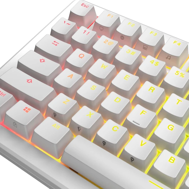 Alt view image 6 of 7 - Gaming - GPBT Backlit Keycaps (White) Translucent Shine Through Legends, Fits 100%, 75% 65% 60% Custom Mechanical Gaming Keyboards, Fits ANSI, ISO, Windows & macOS, English (US)