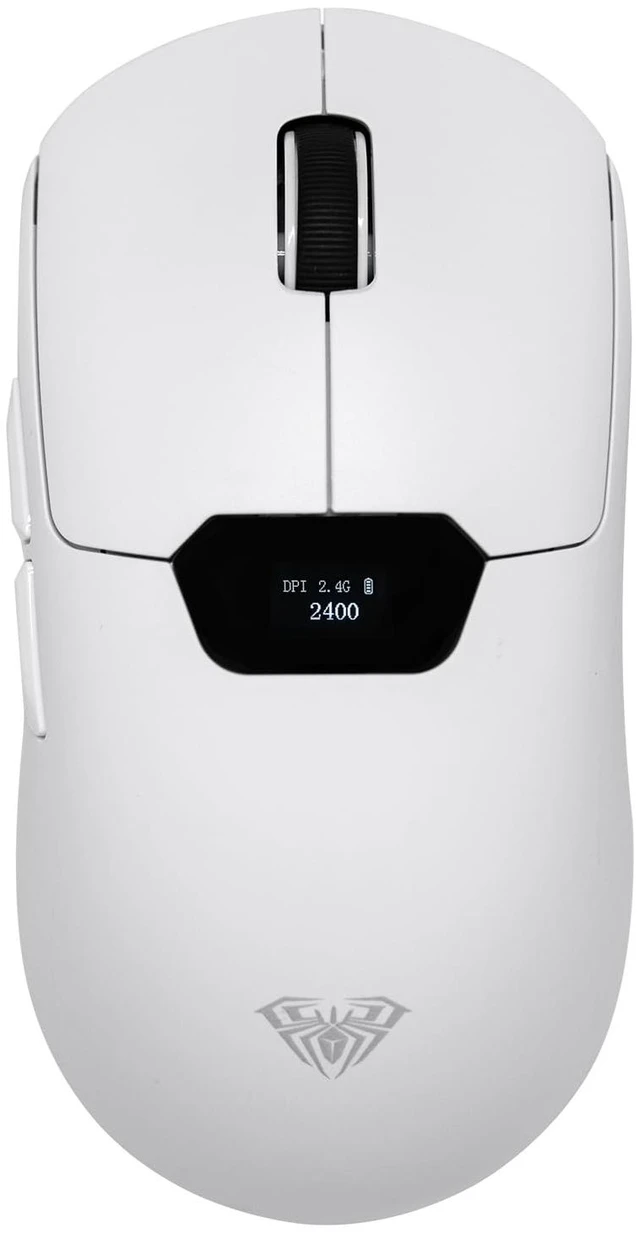 Main image of Aula SC390 Lightweight Gaming Mouse with Display Screen | 2.4G/USB-C/BT Wireless Mouse w/ 400mAh Battery, Adjustable 20,000 DPI, 1000 Polling Rate, PAW3311 Sensor, for Win/Mac (White)