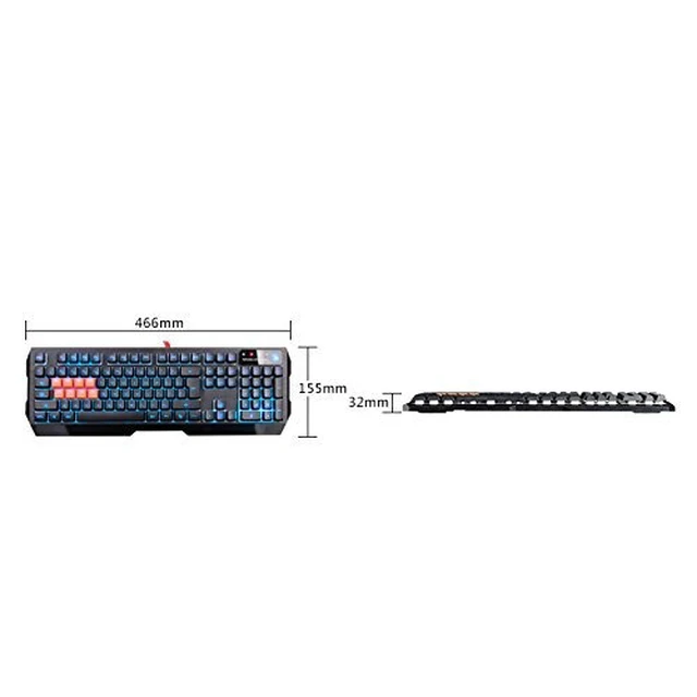 Alt view image 3 of 6 - B188 8-Key Light Strike (LK) Optical Mechanical Gaming Keyboard Tri-Color LED Backlit Smooth/Linear Black Switch