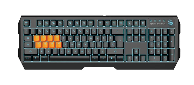 Main image of B188 8-Key Light Strike (LK) Optical Mechanical Gaming Keyboard Tri-Color LED Backlit Smooth/Linear Black Switch