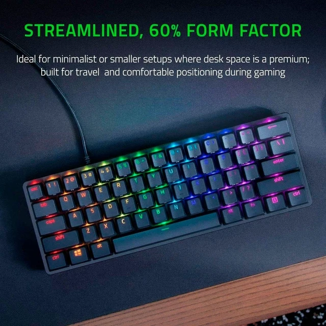Alt view image 4 of 7 - Huntsman Mini 60% Gaming Keyboard: Fastest Keyboard Switches Ever - Linear Optical Switches - Chroma RGB Lighting - PBT Keycaps - Onboard Memory - Classic Black