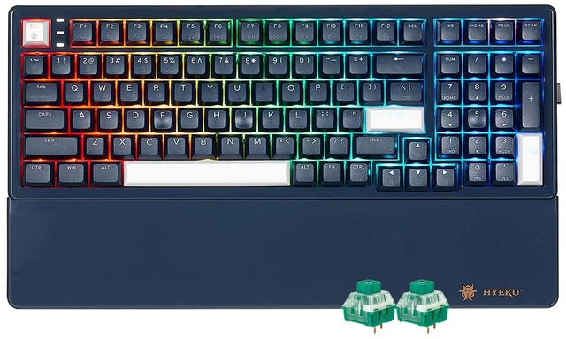 Main image of Wireless Mechanical Keyboard with Number Pad,Wrist Rest,Gasket Structure,Tri-Mode BT5.0/USB-C/2.4GHz Hot Swappable Keyboard,Creamy Sound,RGB Backlit,Computer Gaming Keyboards(Clicky Switch)