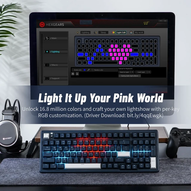 Alt view image 6 of 7 - Wireless Mechanical Keyboard with Number Pad,Wrist Rest,Gasket Structure,Tri-Mode BT5.0/USB-C/2.4GHz Hot Swappable Keyboard,Creamy Sound,RGB Backlit,Computer Gaming Keyboards(Clicky Switch)
