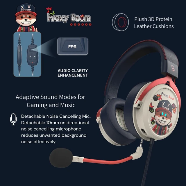 Alt view image 4 of 7 - M595 HybridCore Gaming Headset - Proxy Boom Edition - Cmedia CM6646, HybridCore Precision, Noise Cancelling Mic, 280g Lightweight, 3D Protein Leather Cushions