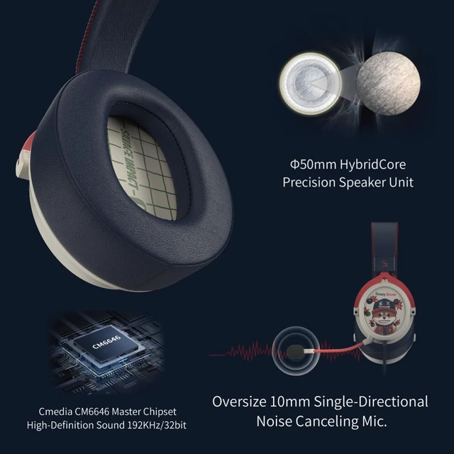 Alt view image 3 of 7 - M595 HybridCore Gaming Headset - Proxy Boom Edition - Cmedia CM6646, HybridCore Precision, Noise Cancelling Mic, 280g Lightweight, 3D Protein Leather Cushions