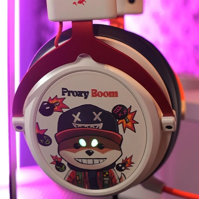 Alt view image 7 of 7 - M595 HybridCore Gaming Headset - Proxy Boom Edition - Cmedia CM6646, HybridCore Precision, Noise Cancelling Mic, 280g Lightweight, 3D Protein Leather Cushions