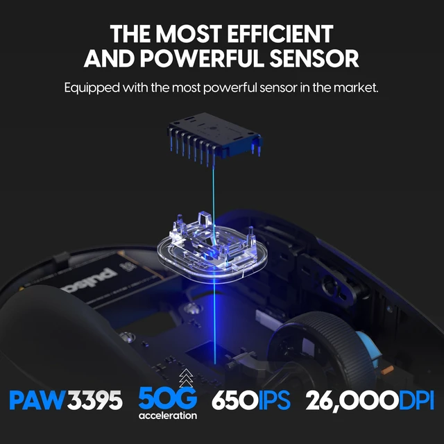 Alt view image 7 of 7 - Gaming Gears X2H mini Wireless Gaming Mouse, Ultra Lightweight 1.83 oz (52 g), Symmetrical, Optical Switch, 2.4 Ghz 1 ms, 26000 DPI, PAW3395 Sensor (Mini, Wireless, Black)