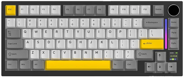 Main image of X820ULTRA Wireless Gaming Mechanical Keyboard with TFT Smart Display&Knob,PBT Keycaps,Gasket Mounted 75% TKL Keyboard,BT5.0/2.4GHz/USB-C,RGB Backlit for PCStarry Black Shark Switch